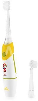 ETA Toothbrush | Sonetic ETA071090050 | Battery operated | For kids | Number of brush heads included 2 | Number of teeth brushing modes 1 | Yellow/White