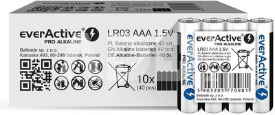 everActive BATTERIES LR03/AAA PRO ALKALINE SHRINK 4 PCS