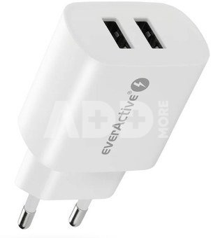 everActive PHONE CHARGER 2X USB 2, 4A 12W WHITE