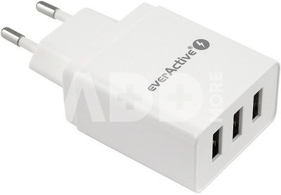 everActive PHONE CHARGER 3X USB 3, 4A WHITE