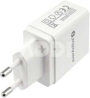 everActive PHONE CHARGER 3X USB 3, 4A WHITE