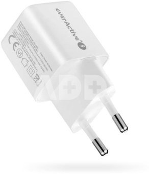 everActive PHONE CHARGER GAN 1X US B, 1X USB-C 20W WHITE