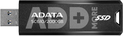 External SSD|ADATA|SC610|2TB|USB 3.2|Write speed 500 MBytes/sec|Read speed 550 MBytes/sec|SC610-2000G-CBK/RD