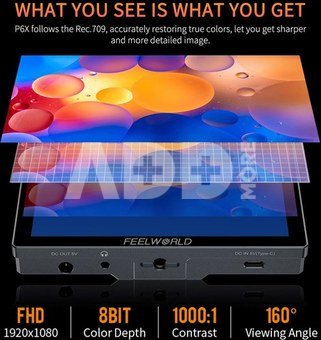 Feelworld P6X 5.5 Inch Aluminium DSLR Camera Field Monitor Touch Screen 4K HDMI