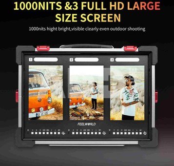 Feelworld PS101 Triple 10.1 inch Vertical Display Monitor