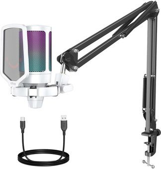 Fifine A6TW tripod gaming microphone (white)