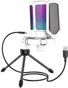 Fifine A6VW condenser gaming microphone (white)