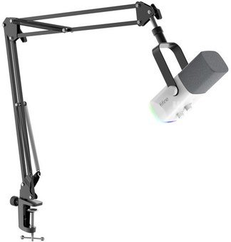 Fifine AM8TW gaming microphone with boom arm (white)