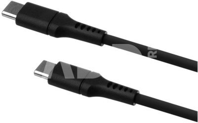 Liquid Silicone Cable USB-C/USB-C, 1.2m, 60W | FIXDLS-CC12-BK | Black