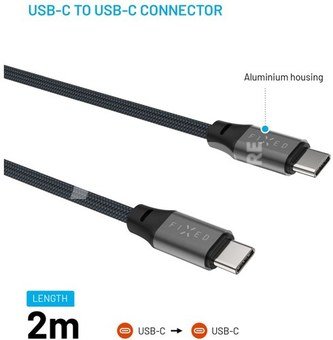 Fixed | Magnetic Braided Cable USB-C/USB-C, USB 2.0, Gray | FIXDBM-CC2-GR