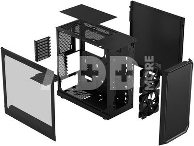 Fractal Design Focus 2 Black TG Clear Tint, Midi Tower, Power supply included No