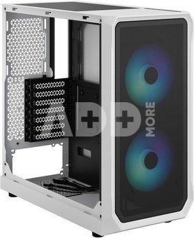 Fractal Design Focus 2 RGB White TG Clear Tint, Midi Tower, Power supply included No