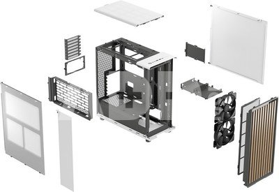 Fractal Design North Chalk White, Power supply included No