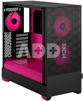Fractal Design Pop Air RGB Magenta Core TG Clear Tint, ATX, mATX, Mini ITX, Power supply included No