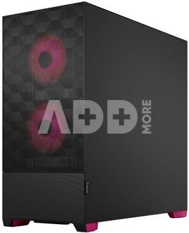 Fractal Design Pop Air RGB Magenta Core TG Clear Tint, ATX, mATX, Mini ITX, Power supply included No