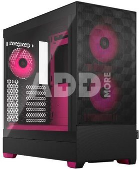 Fractal Design Pop Air RGB Magenta Core TG Clear Tint, ATX, mATX, Mini ITX, Power supply included No