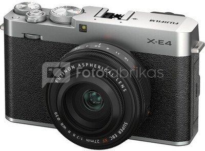Fujifilm X-E4 + XF27 Kit sidabrinis