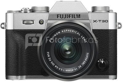 Fujifilm X-T30 + 15-45mm Kit, Sidabrinis