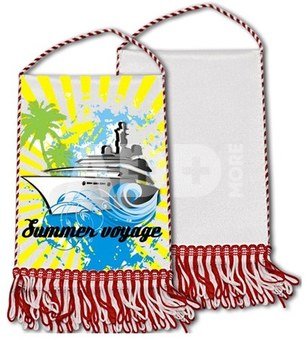 Pennant rectangular with red fringe for sublimation|814603