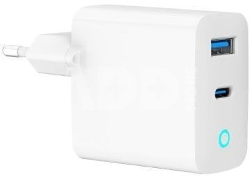 Gembird GaN USB-A USB-C Charger LED 65W PD QC3.0 white