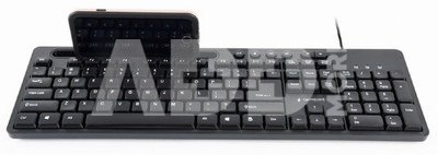 Gembird Multimedia keyboard with phone stand KB-UM-108  USB Keyboard, Wired, US, Black