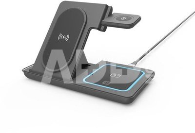 Gembird TA-WPC31S-01-BK 3-in-1 foldable wireless charger stand, 15 W, Samsung watch, black | Gembird
