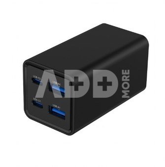 Gembird Universal charger 65W GaN 2xUSB-A 2xUSB-C fast charger black