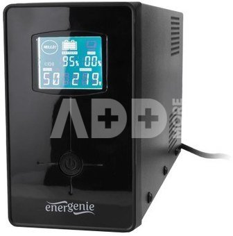 Energenie UPS with USB and LCD display, 850 VA, black