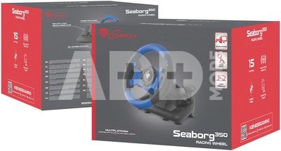 Genesis Seaborg 350 driving wheel, Black/Blue, Wired