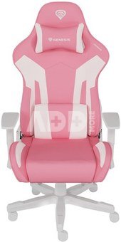 Genesis Gaming Chair Nitro 710 Backrest upholstery material: Eco leather, Seat upholstery material: Eco leather, Base material: Nylon, Castors material: Nylon with CareGlide coating | Pink/White