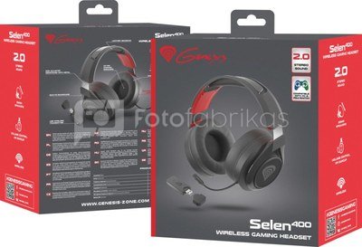 Genesis Gaming Headset Selen 400 Built-in microphone, Red/Black, Headband/On-Ear