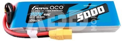Gens ace G-Tech 5000mAh 11.1V 45C 3S1P lipo battery with XT90 Plug