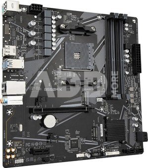 Gigabyte B550M K 1.0 M/B Processor family AMD, Processor socket AM4, DDR4 DIMM, Memory slots 4, Supported hard disk drive interfaces  SATA, M.2, Number of SATA connectors 4, Chipset AMD B550, Micro ATX