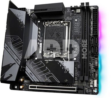 Gigabyte B760I AORUS PRO DDR4 1.0 M/B Processor family Intel, Processor socket LGA1700, DDR4 DIMM, Memory slots 2, Supported hard disk drive interfaces  SATA, M.2, Number of SATA connectors 4, Chipset Intel B760 Express, Mini-ITX