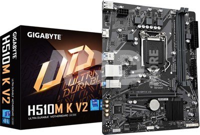 Gigabyte H510M K V2 1.0 M/B Processor family Intel, Processor socket LGA1200, DDR4 DIMM, Memory slots 2, Supported hard disk drive interfaces  SATA, M.2, Number of SATA connectors 2, Chipset Intel H470 Express, Micro ATX