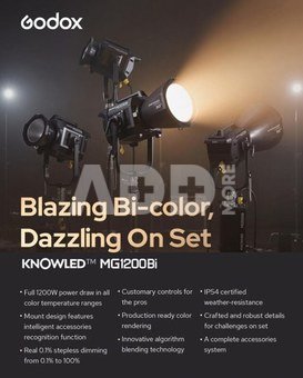 Godox Knowled MG1200BI Blazing 1200W Bi-Color LED Video Light