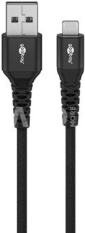 Goobay Lightning USB-A Supersoft Textile Cable with Metal Plugs | 74504