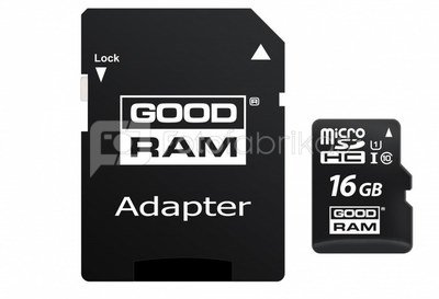 GOODRAM microSDHC 16GB Class 10 UHS-I + adapter
