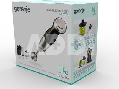 Gorenje | Blender | HBC807QB | Hand Blender | 800 W | Jar material Plastic | Jar capacity 0.5 L | Chopper | Black