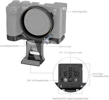 SmallRig Horizontal-to-Vertical Mount Plate Kit for Sony Alpha 7C II / Alpha 7CR 4570