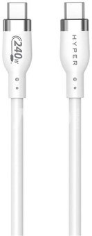 Hyper 2M Silicone 240W USB-C Charging Cable - White