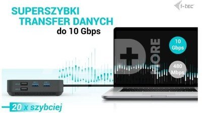 i-tec Docking Station USB-C HDMI Dual DP Docking Station Power Delivery 100 W + i-tec Universal Charger 100 W