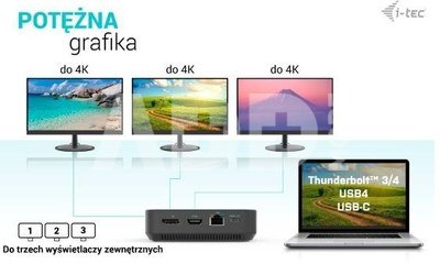 i-tec Docking Station USB-C HDMI Dual DP Docking Station Power Delivery 100 W + i-tec Universal Charger 100 W