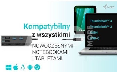 i-tec Docking Station USB-C HDMI Dual DP Docking Station Power Delivery 100 W + i-tec Universal Charger 100 W