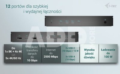 i-tec Universal 5x 4K/60Hz Display Docking Station + Power Delivery 100W