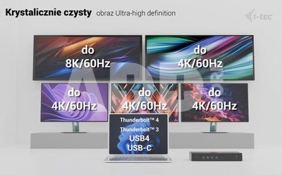i-tec Universal 5x 4K/60Hz Display Docking Station + Power Delivery 100W