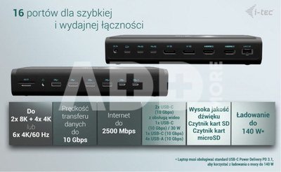 i-tec Universal Docking Station 6x 4K/60Hz Display PD 140W