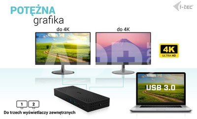 i-tec USB 3.0 / USB-C / Thunderbolt, 3x 4K Docking Station Gen 2 + Power Delivery 100W