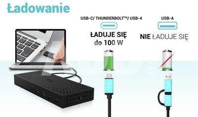 i-tec USB 3.0 / USB-C / Thunderbolt, 3x 4K Docking Station Gen 2 + Power Delivery 100W