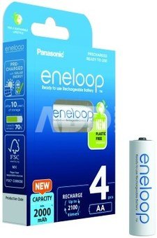 Įkraunamos baterijos Panasonic ENELOOP BK-3MCDE/4BE, 1900 mAh, 2100 (4xAA)